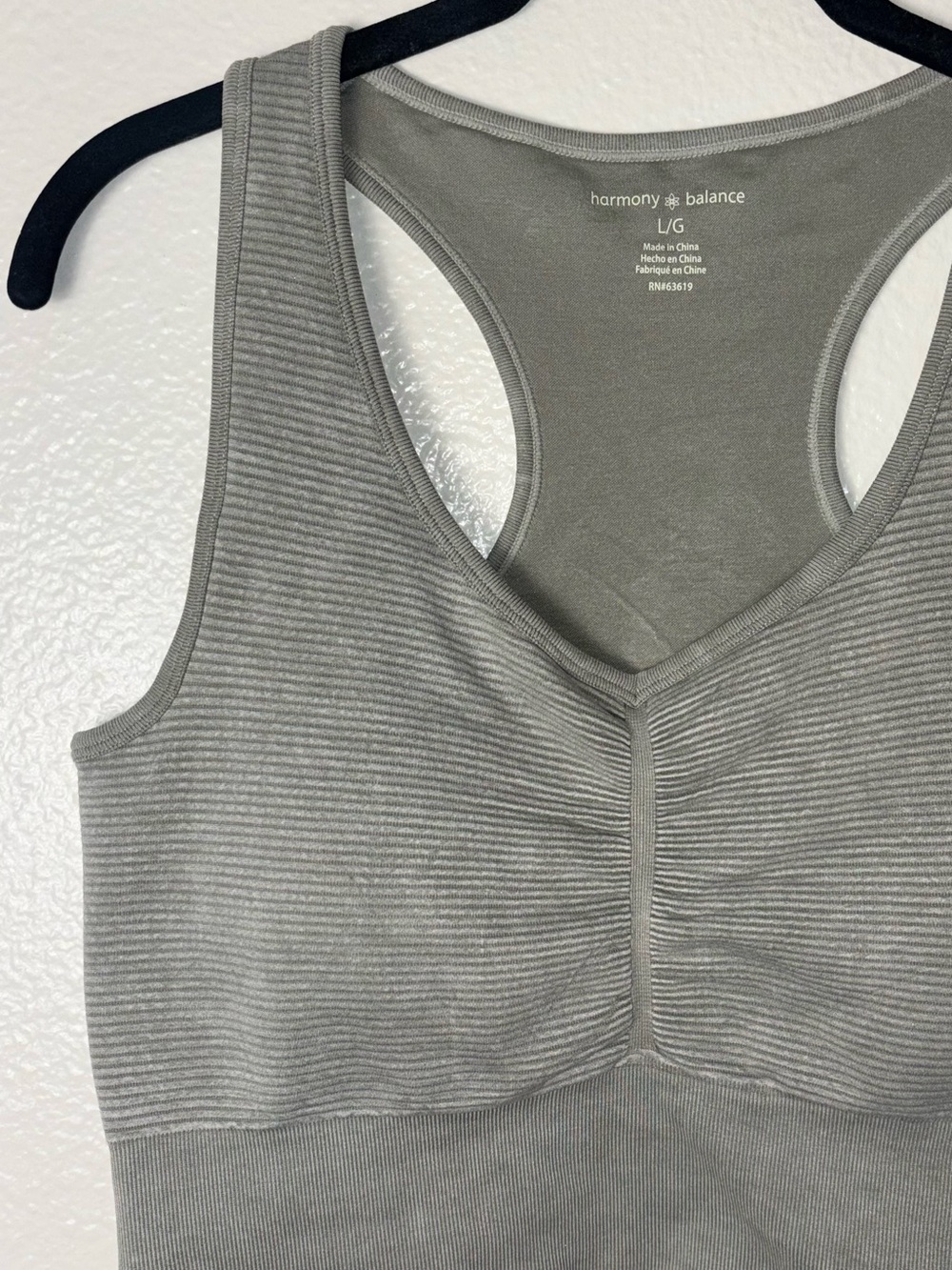 Harmony Balance seamless ribbed racerback sports bra woman's size large green - Picture 6 of 16